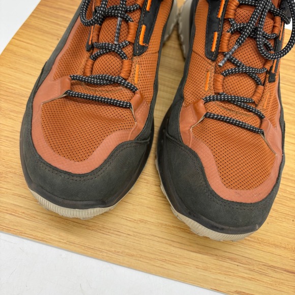 ECCO Mens 9 Biom Waterproof Trail Running Shoes Orange Black Michelin Sole - Picture 4 of 13